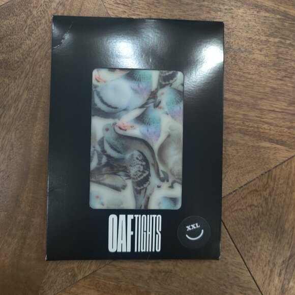 Lazy Oaf Pigeon print tights size XXL New - Picture 1 of 4